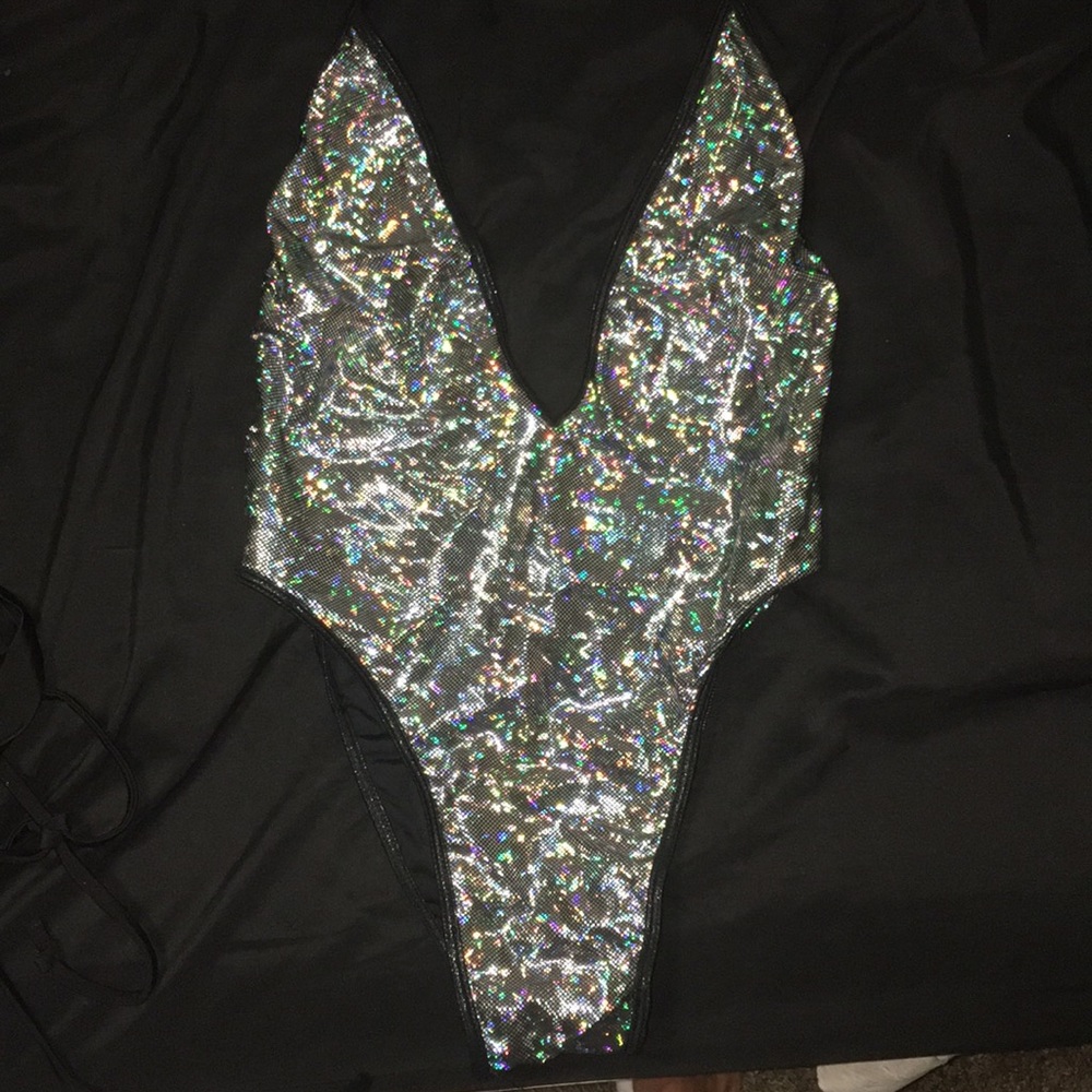 Oceanmoon Disco ball v neck bodysuit